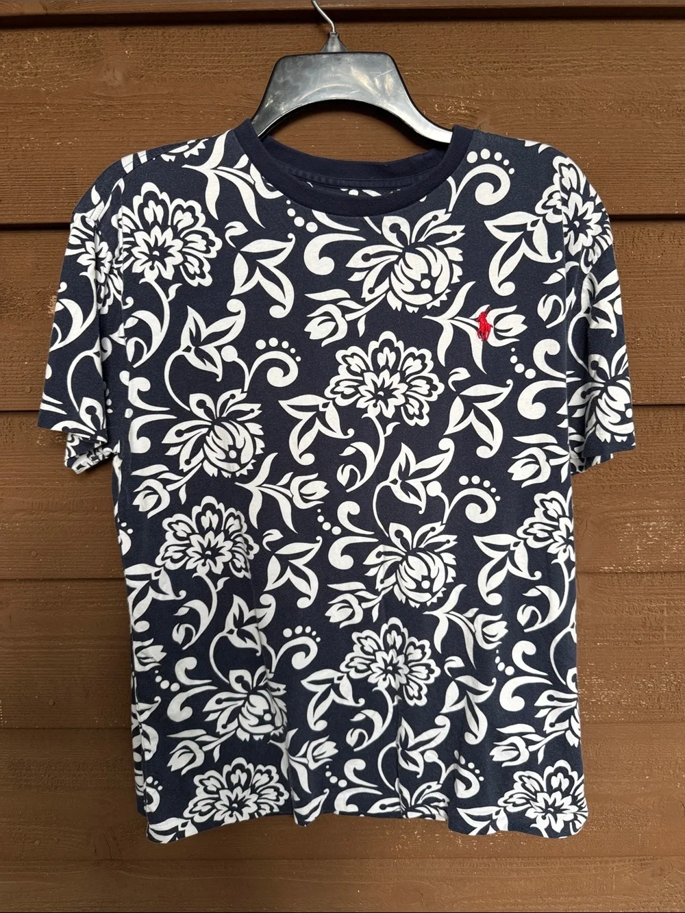 Polo by Ralph Lauren Navy and White Floral Short Sleeve Tee